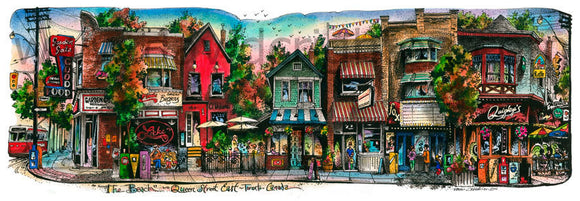 The Beaches #2, Toronto, Canada by Artist Illustrator David Crighton Art