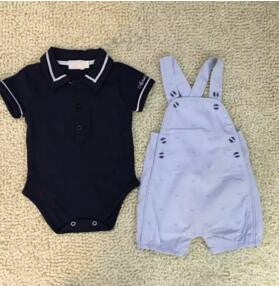 New Arrivals 2016 Brand Baby set Blue Black baby Bodysuits + Pants 100% Cotton baby Clothing Set