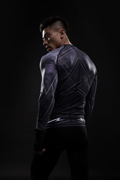 ZOOM 3D Printed T-shirts Men Raglan Long Sleeve Compression Shirt.