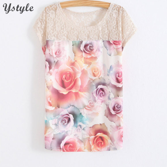 Women's 3D Floral Printed T-Shirt T Shirts Summer Batwing Sleeve.