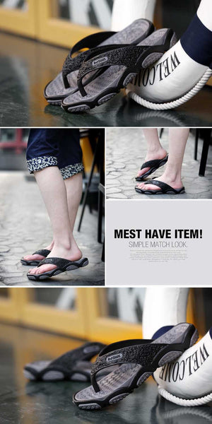 Summer Men Designer Flip Flops Male Casual Beach Shoes Platform Slip on Sandals Breathable Shoes Hot Sales
