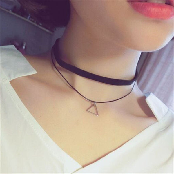 Multilayer Chokers Necklaces For Women Triangle Geometric.