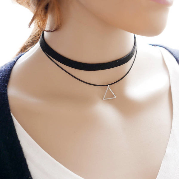 Multilayer Chokers Necklaces For Women Triangle Geometric.