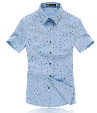 New Fashion Short Sleeve Casual Slim Mens Dress Shirts Summer Hot Shirt For Men