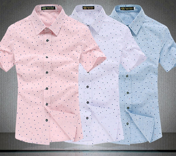 New Fashion Short Sleeve Casual Slim Mens Dress Shirts Summer Hot Shirt For Men