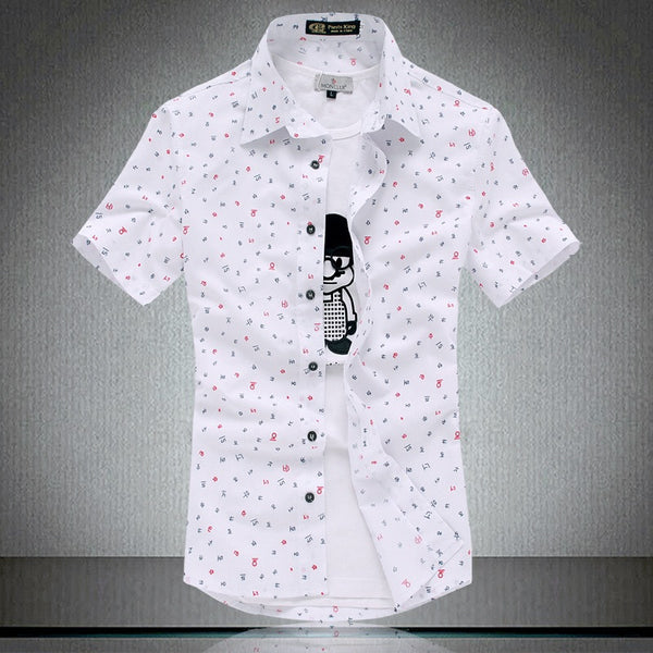 New Fashion Short Sleeve Casual Slim Mens Dress Shirts Summer Hot Shirt For Men