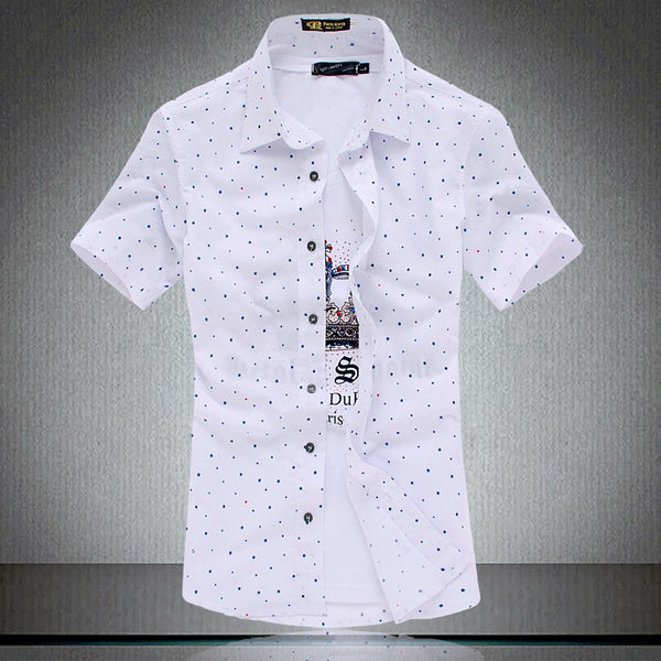 New Fashion Short Sleeve Casual Slim Mens Dress Shirts Summer Hot Shirt For Men