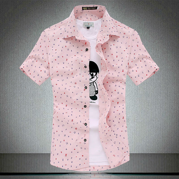 New Fashion Short Sleeve Casual Slim Mens Dress Shirts Summer Hot Shirt For Men