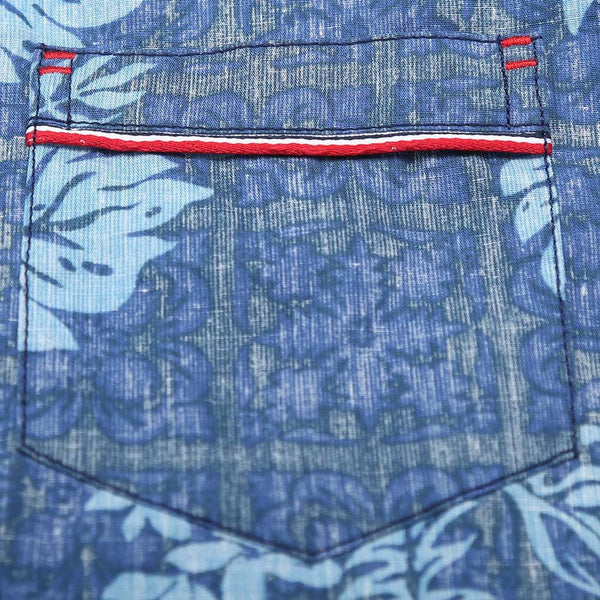 Casual Hawaiian Shirts Men Cotton Linen Floral Shirt Short Sleeve.