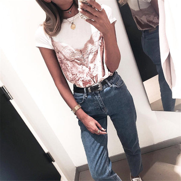 Simplee Apparel 50's Vintage ripped hole fringe blue denim shorts women.