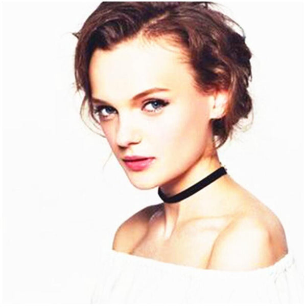 Simple Black Punk Harajuku Kiko Party Coseplay Velvet Collar .