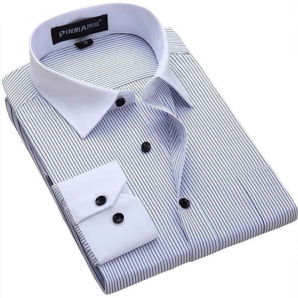 Men Shirt  2017 Striped Shirt Men Brand Business Casual Long Sleeve.