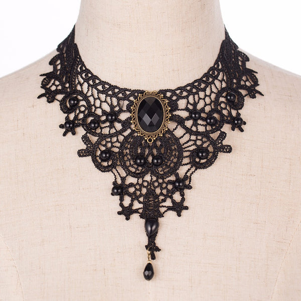Handmade Jewerly Gothic Retro Vintage Lace Necklace Collar.