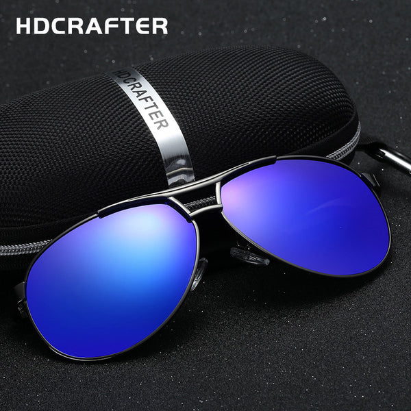 Men's UV400 sunglasses mirror Eyewear Sun glasses for men with case box.