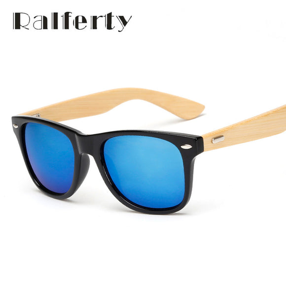 Ralferty Retro Wood Sunglasses Men Bamboo Sunglass Women Brand Design.