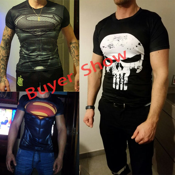 2017 Compression Shirt 3D Punisher Skull.