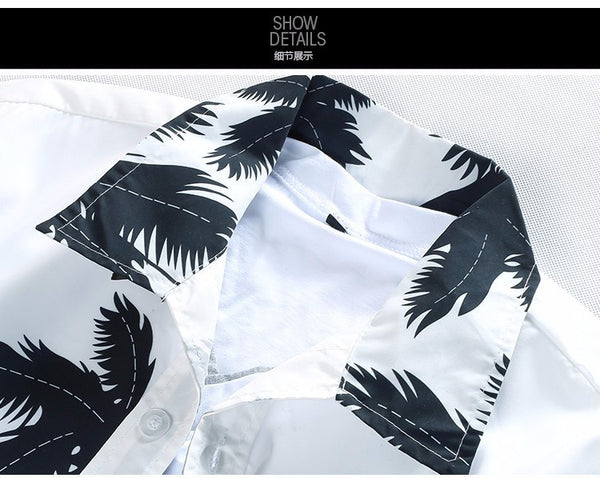 Mens Hawaiian Shirt Male Casual camisa masculina  Printed Beach Shirts Short Sleeve.