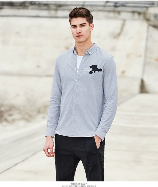 Pioneer Camp New arrival Spring men shirt brand-clothing fashion male casual shirt.