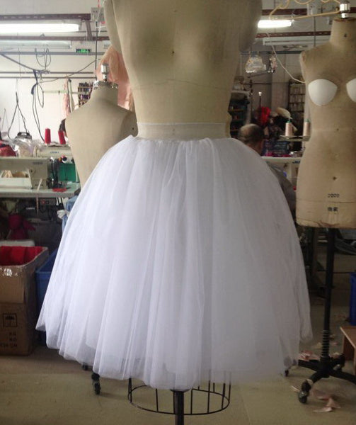 New Puff Women Chiffon Tulle Skirt White faldas High waist Midi Knee Length.