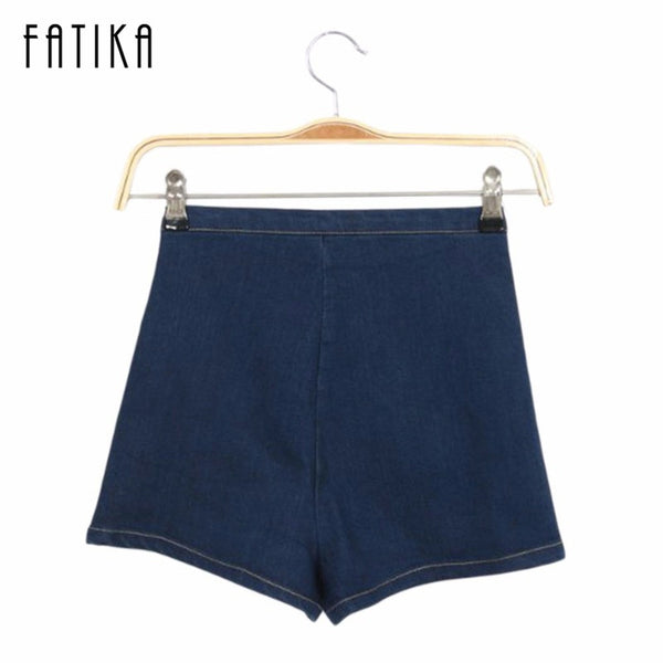 Colorful Apparel New Hot Fashion Solid Side Zipper High Waist Shorts Women.