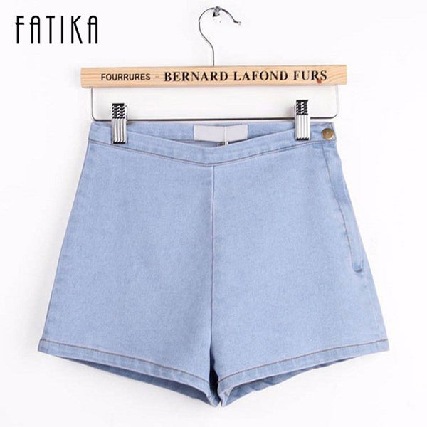 Colorful Apparel New Hot Fashion Solid Side Zipper High Waist Shorts Women.