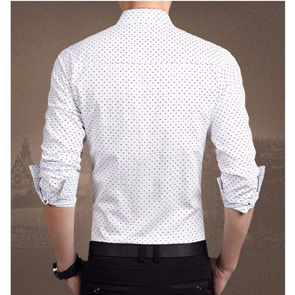 Men Wine Red Single Breasted Long Sleeve Shirt Casual Men Dress Shirt.