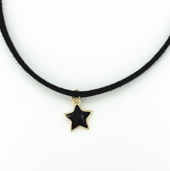 Hot new torques Bijoux Plain Black Velvet Ribbon crystal choker.