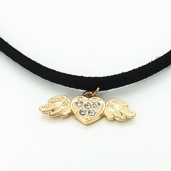 Hot new torques Bijoux Plain Black Velvet Ribbon crystal choker.