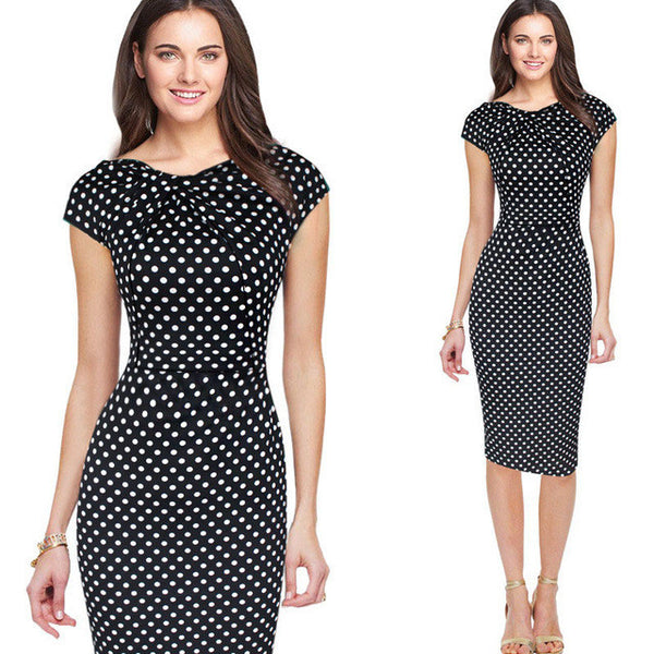 Women Dress Elegant Floral Print Work Business Casual Party .