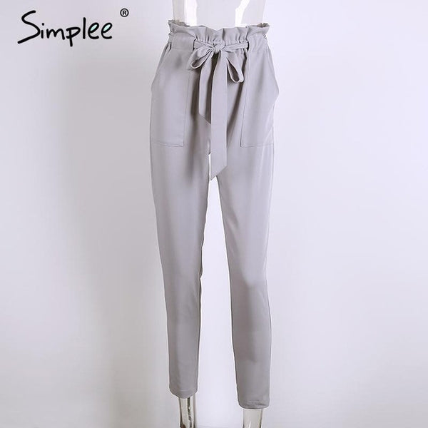Simplee Apparel OL chiffon high waist harem pants Women stringyselvedge summer style.