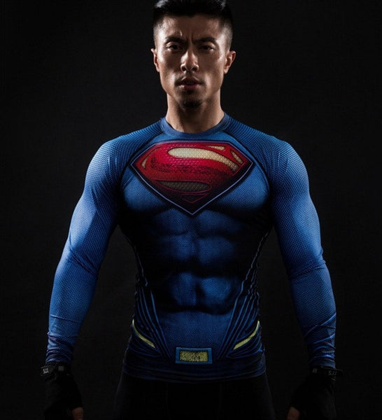 ZOOM 3D Printed T-shirts Men Raglan Long Sleeve Compression Shirt.