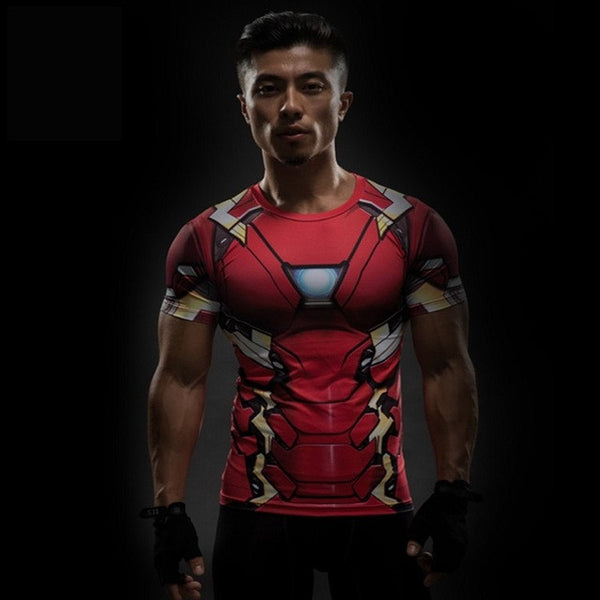 ZOOM 3D Printed T-shirts Men Raglan Long Sleeve Compression Shirt.