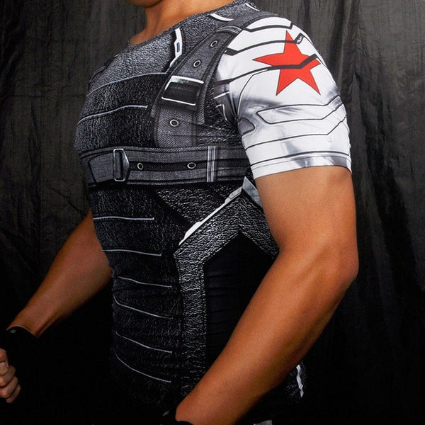 ZOOM 3D Printed T-shirts Men Raglan Long Sleeve Compression Shirt.