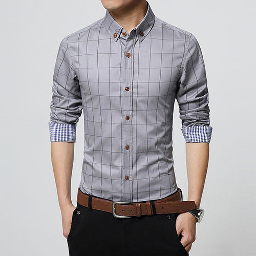New Autumn Fashion Brand Men Clothes Slim Fit Men Long Sleeve Shirt.