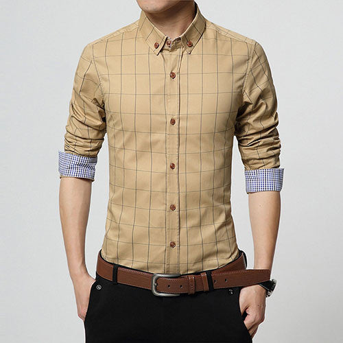 New Autumn Fashion Brand Men Clothes Slim Fit Men Long Sleeve Shirt.