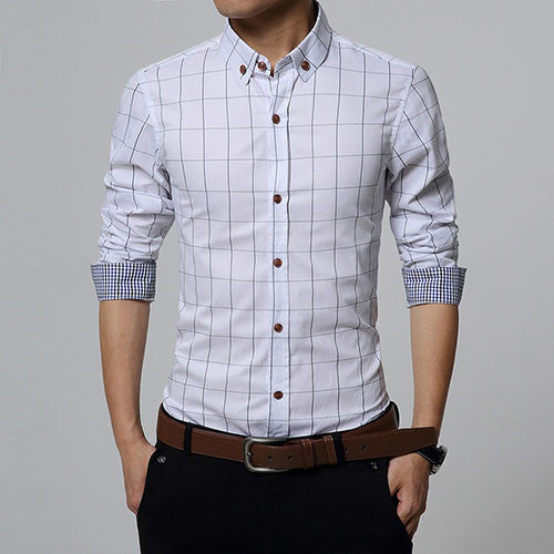 New Autumn Fashion Brand Men Clothes Slim Fit Men Long Sleeve Shirt.