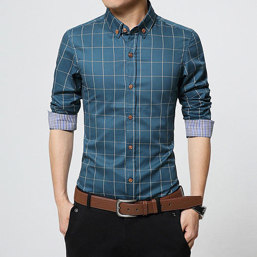 New Autumn Fashion Brand Men Clothes Slim Fit Men Long Sleeve Shirt.