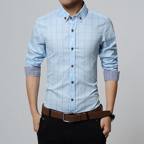 New Autumn Fashion Brand Men Clothes Slim Fit Men Long Sleeve Shirt.