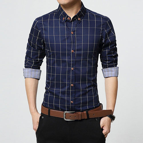 New Autumn Fashion Brand Men Clothes Slim Fit Men Long Sleeve Shirt.