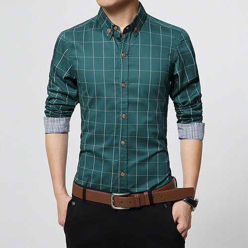 New Autumn Fashion Brand Men Clothes Slim Fit Men Long Sleeve Shirt.
