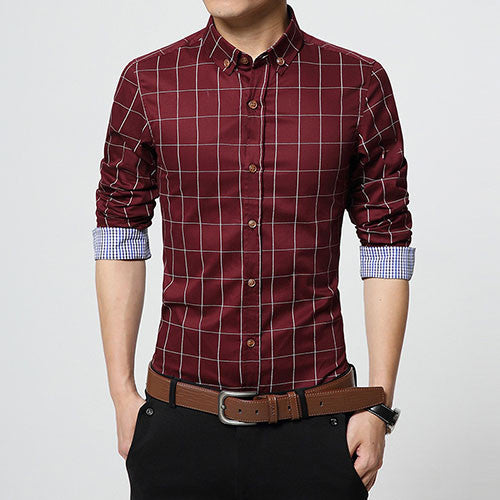 New Autumn Fashion Brand Men Clothes Slim Fit Men Long Sleeve Shirt.