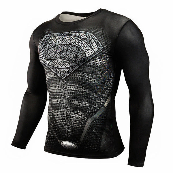 Winter Soldier Bucky Superman Anime 3D T Shirt Fitness Men Crossfit T-Shirt Long Sleeve Compression Shirt