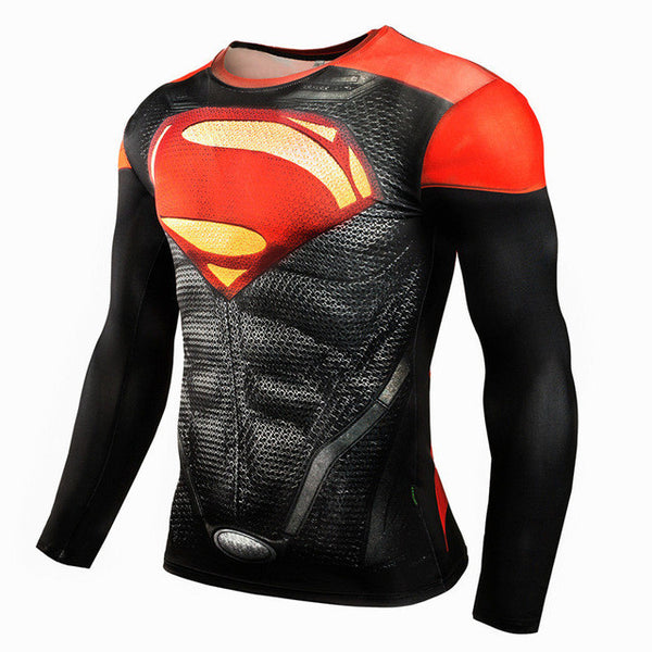Winter Soldier Bucky Superman Anime 3D T Shirt Fitness Men Crossfit T-Shirt Long Sleeve Compression Shirt