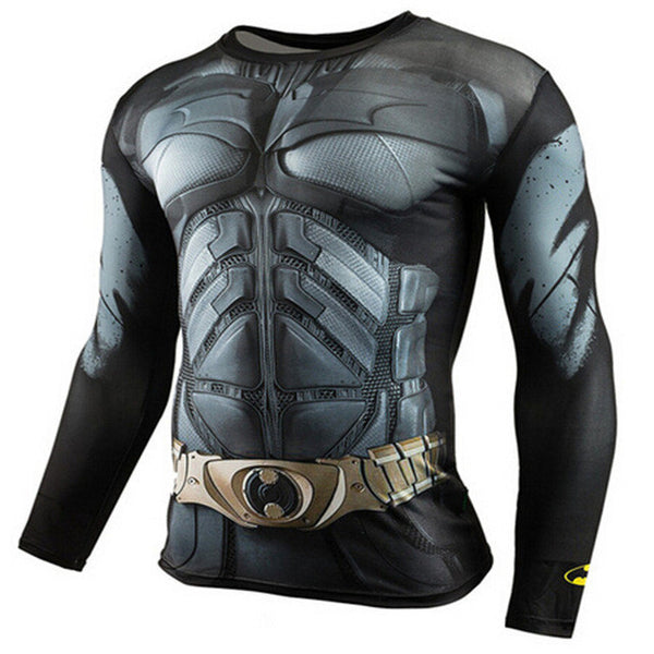 Winter Soldier Bucky Superman Anime 3D T Shirt Fitness Men Crossfit T-Shirt Long Sleeve Compression Shirt