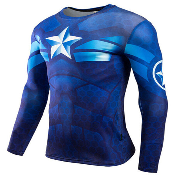 Winter Soldier Bucky Superman Anime 3D T Shirt Fitness Men Crossfit T-Shirt Long Sleeve Compression Shirt