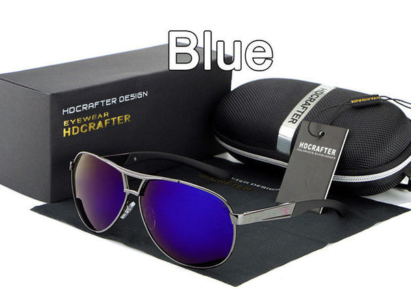 Men's UV400 sunglasses mirror Eyewear Sun glasses for men with case box.