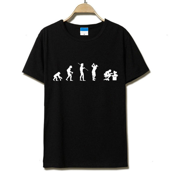 Evolution of the T-shirt Men Casual Short Sleeve T-Shirt O Neck Cotton.