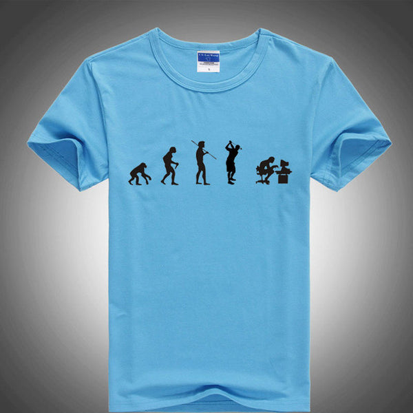 Evolution of the T-shirt Men Casual Short Sleeve T-Shirt O Neck Cotton.