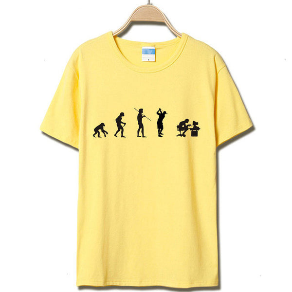 Evolution of the T-shirt Men Casual Short Sleeve T-Shirt O Neck Cotton.