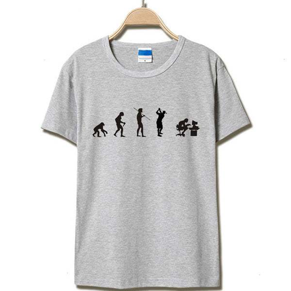 Evolution of the T-shirt Men Casual Short Sleeve T-Shirt O Neck Cotton.